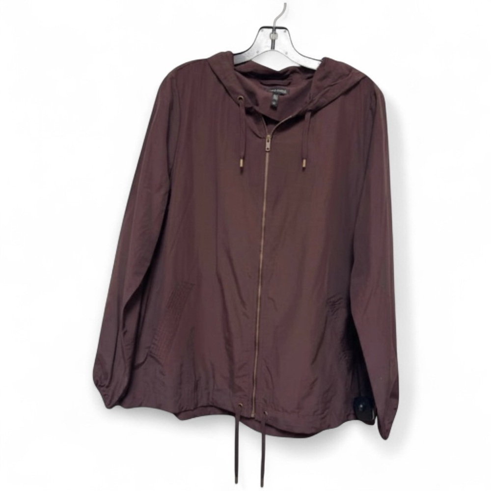 Eileen Fisher Lightweight Hooded Zip Jacket Brown Size S